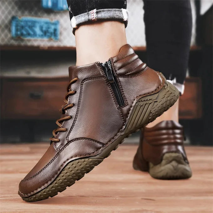Men’s Real Leather Mid-Ankle Boots
