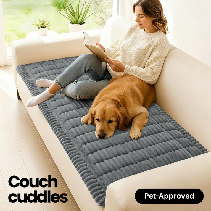 Plush Quilted Non-Slip Pet Sofa Protector Cover