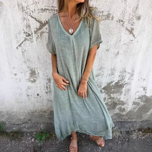 High quality, comfortable summer dress made of 100% linen