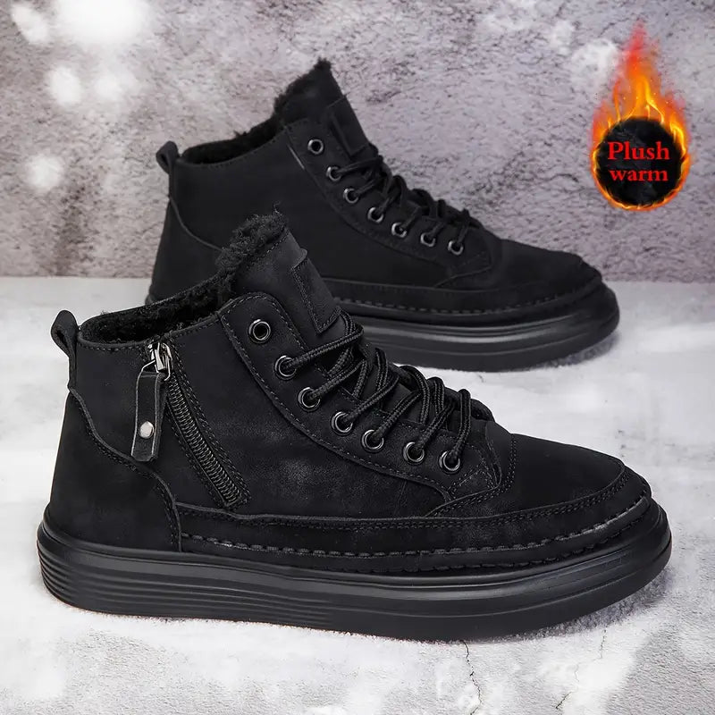 Women's Plush High-Top Snow Sneakers