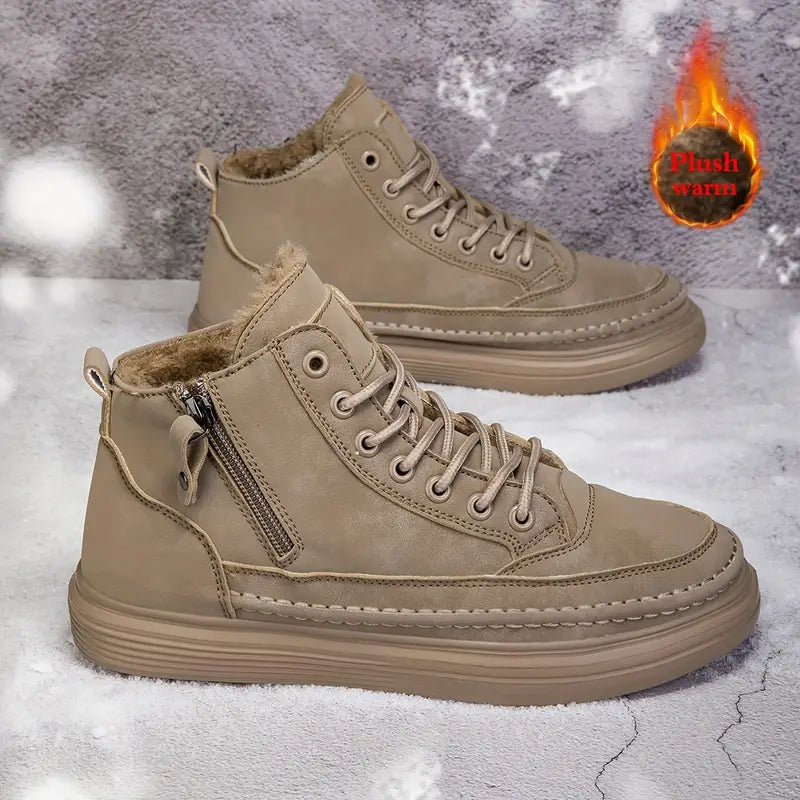 Women's Plush High-Top Snow Sneakers