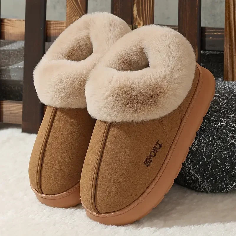 Women's Non-slip Mute Warm Fluffy Shoes Slippers