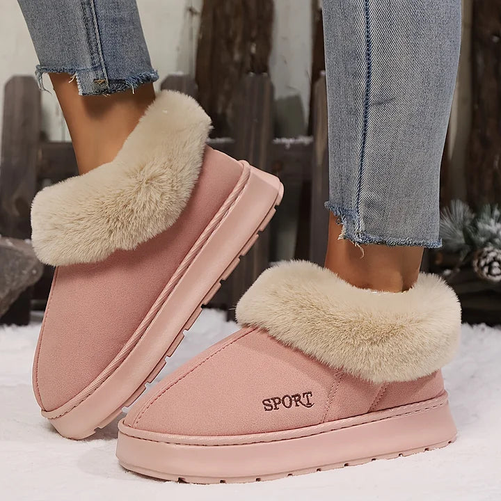 Women's Non-slip Mute Warm Fluffy Shoes Slippers