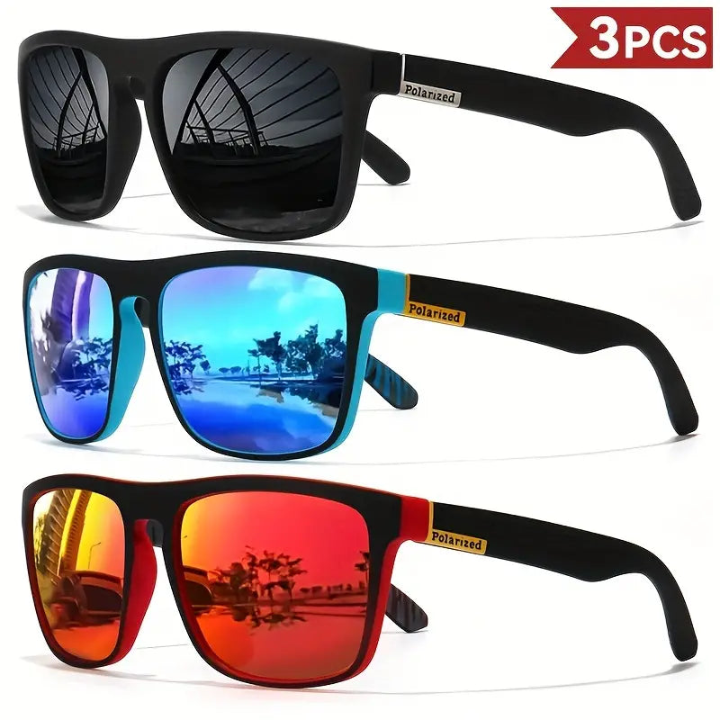 3-Pair Polarized Square Glasses