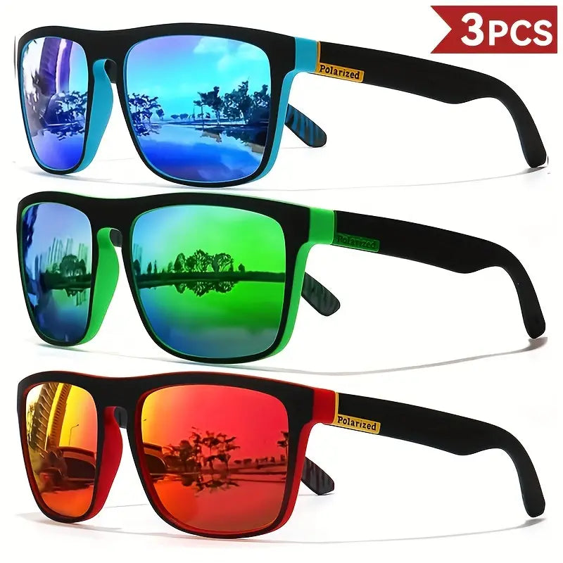 3-Pair Polarized Square Glasses