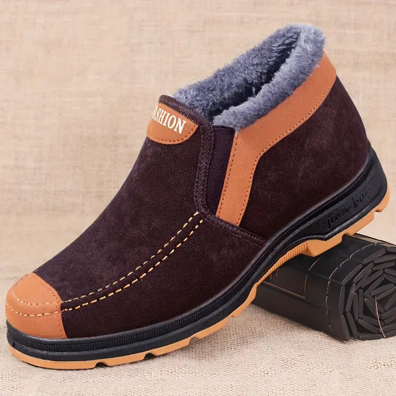 Men's Casual Fleece Slip-On Snow Boots