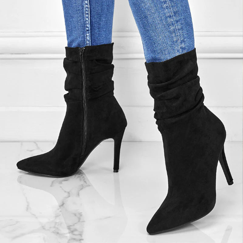 Pointed-Toe Heel Boots for Women