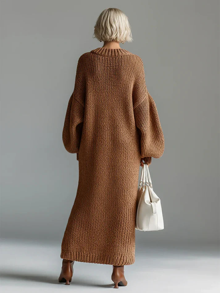 Women’s Relaxed Knit Maxi Dress with Elegant Drape