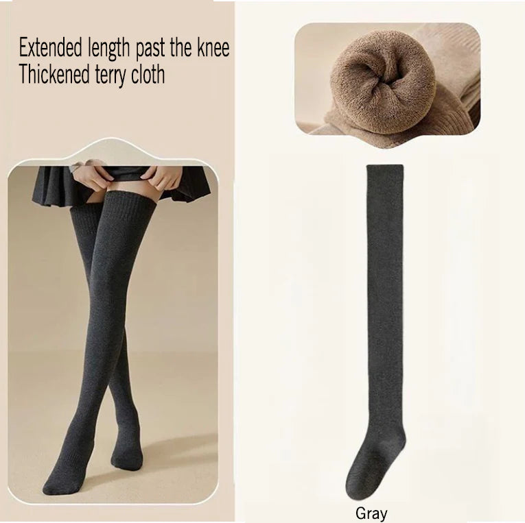 Women’s Cosy Cotton-Blend Thigh-High Socks
