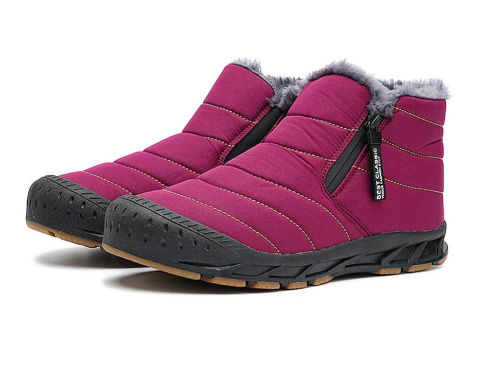 Women's Warm winter faux fur, lined with waterproof outdoor snow boots