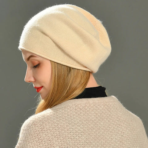 Women's Cashmere Cloud-Soft Knit Winter Beanie Hat