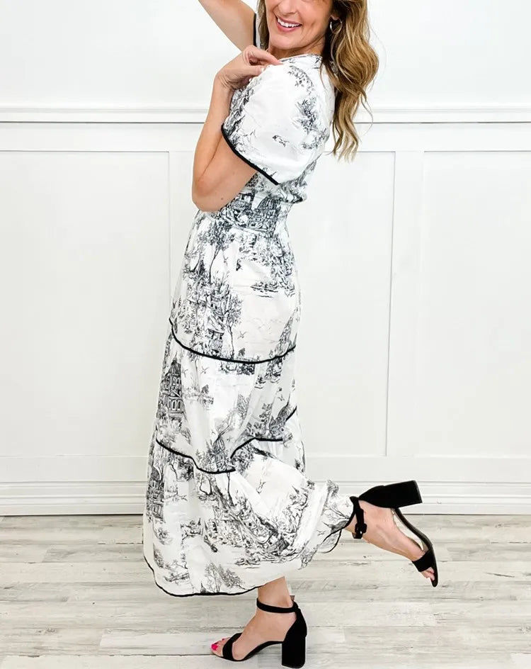 Vintage Toile Cotton Dress