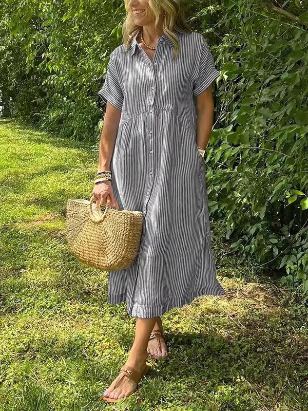 Cotton Blend Summer Maxi Dress