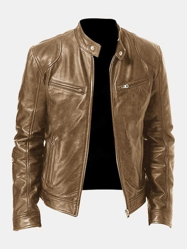 Biker Casual Zipper Leather Jacket