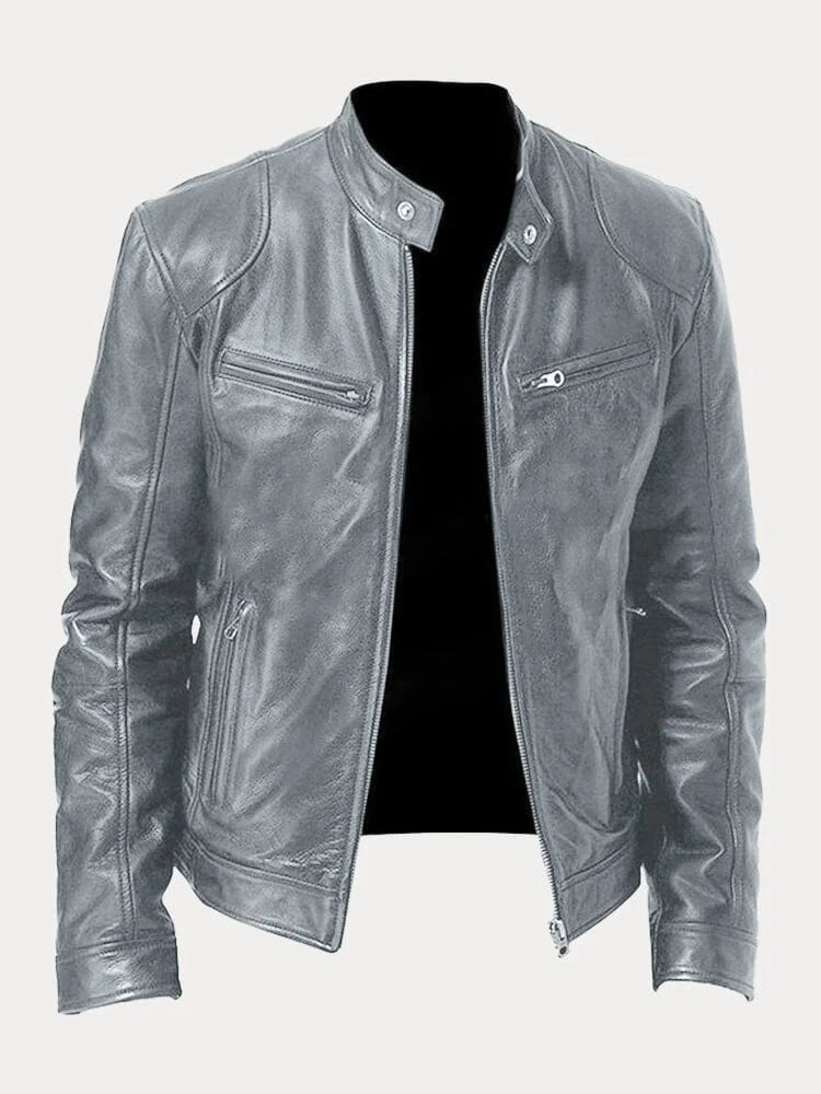 Biker Casual Zipper Leather Jacket