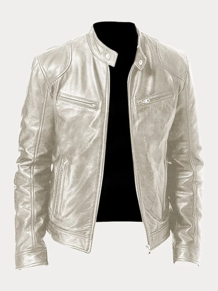 Biker Casual Zipper Leather Jacket