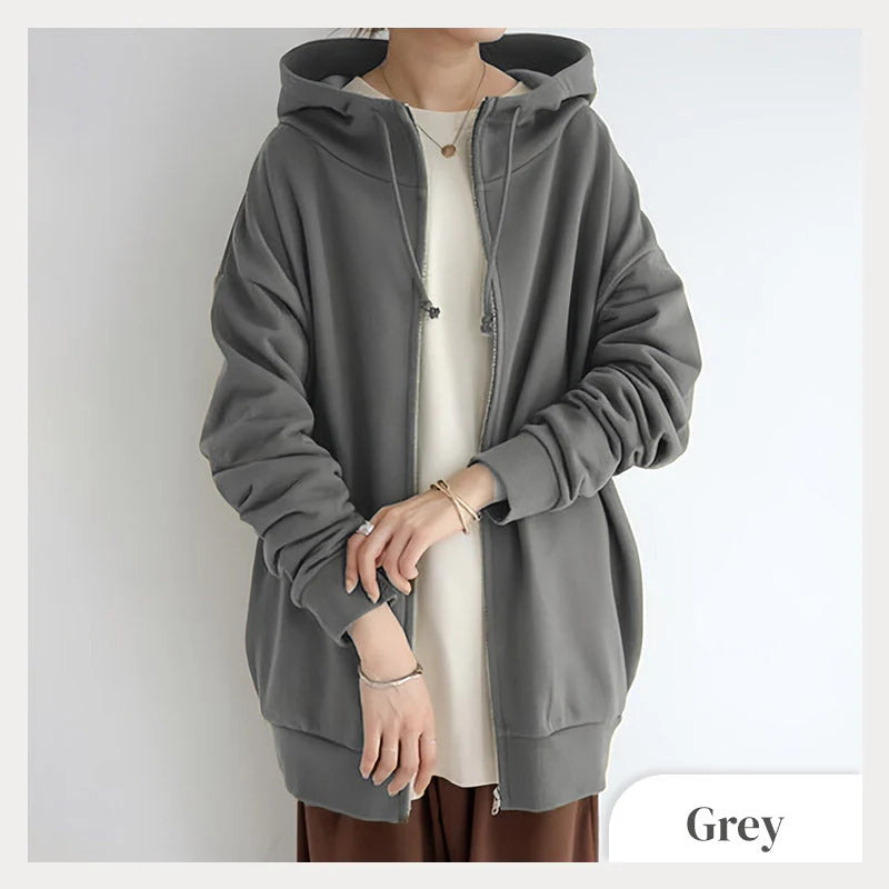 Women's Zipper Hooded Sweater - Autumn/Winter