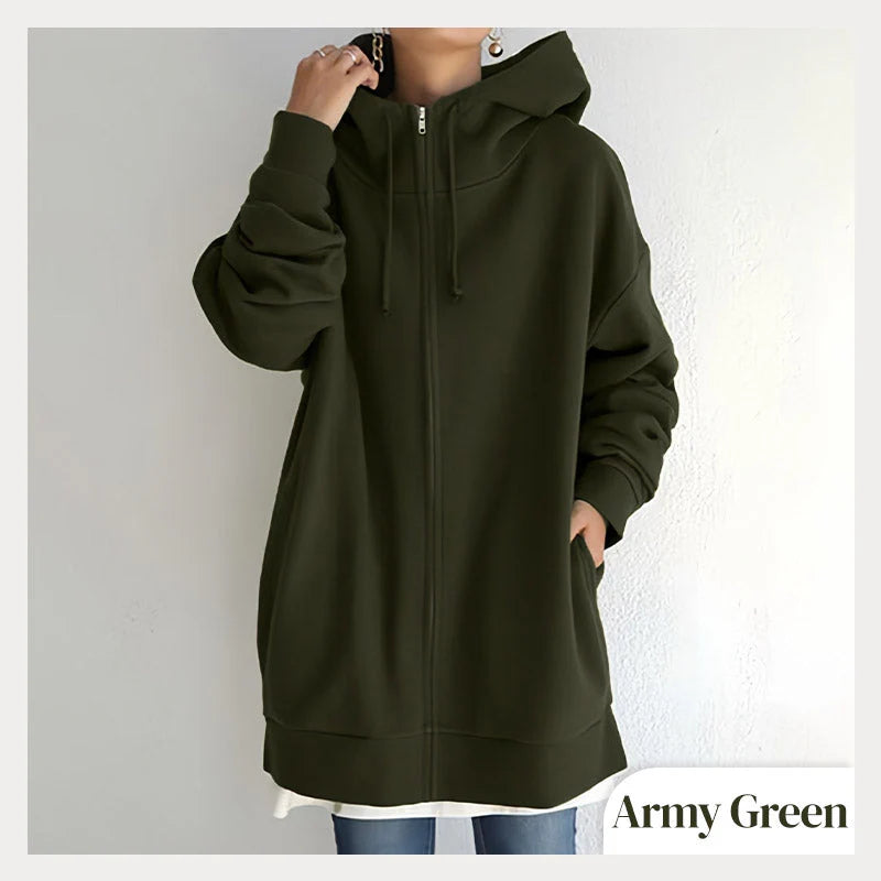 Women's Zipper Hooded Sweater - Autumn/Winter