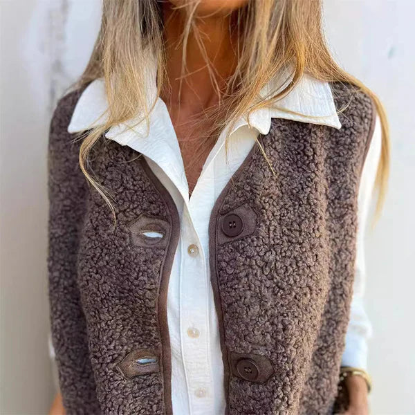 Women's Autumn Button Up Short Warm Vest