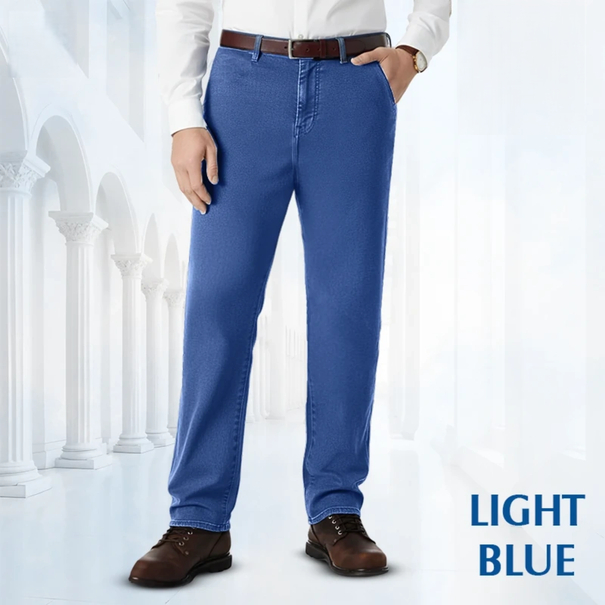 Men’s Stretch Straight-Leg Classic Jeans