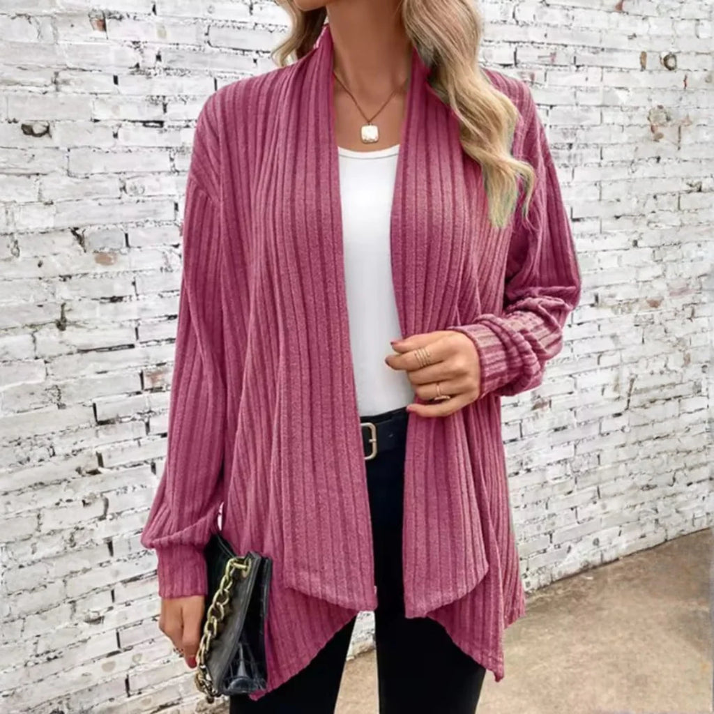 Women’s Lightweight Ribbed Open-Front Layering Cardigan