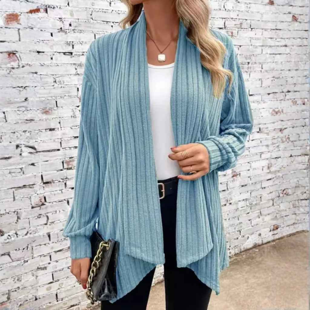 Women’s Lightweight Ribbed Open-Front Layering Cardigan