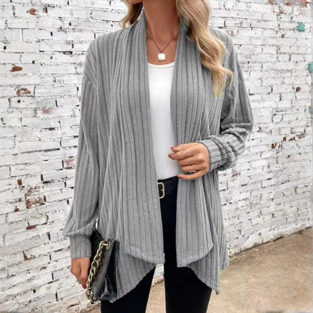 Women’s Lightweight Ribbed Open-Front Layering Cardigan
