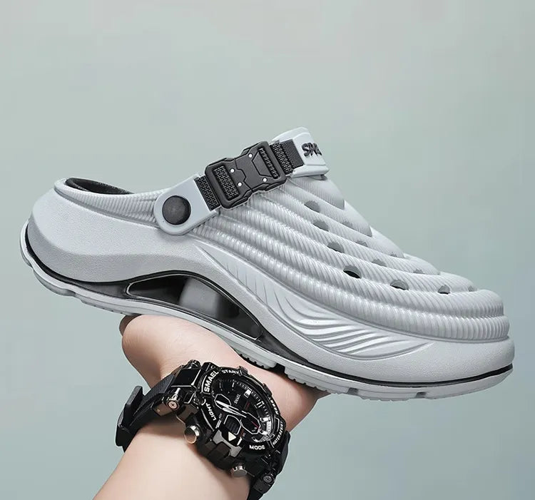 Cushioned Ventilated Strap Clogs with Thick Sole