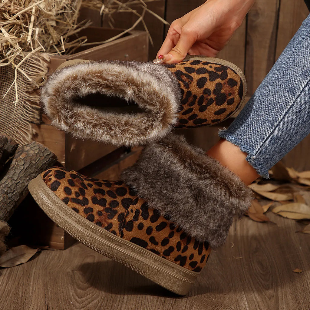 Women’s Warm Fleece-Lined Cotton Ankle Boots