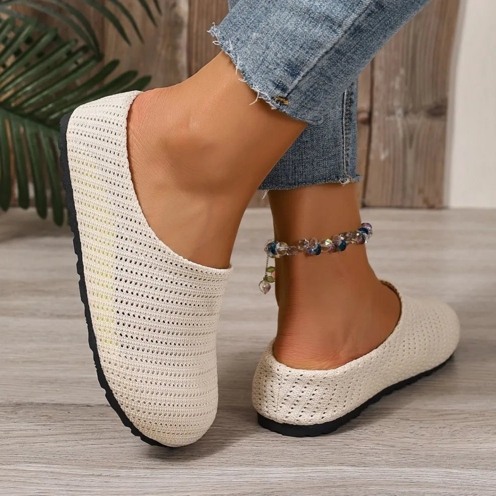 Women's mesh breathable low heel slippers