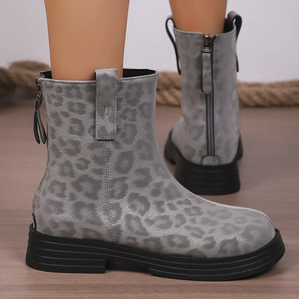 Women’s Back-Zip Chunky Heel Comfort Boots