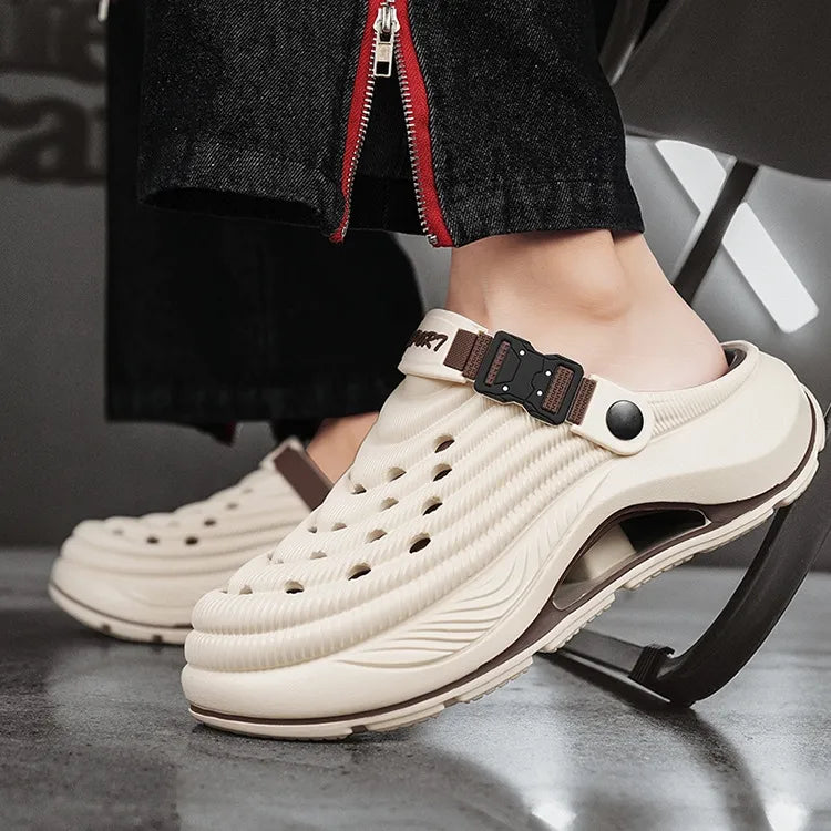 Cushioned Ventilated Strap Clogs with Thick Sole