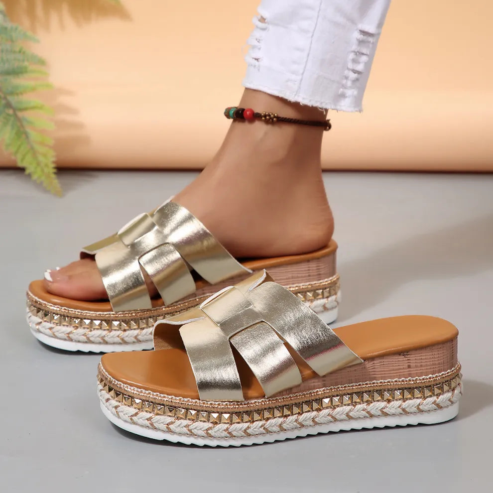 Women's new summer wedge slippers