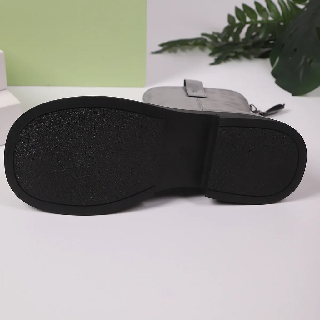 Women’s Back-Zip Chunky Heel Comfort Boots