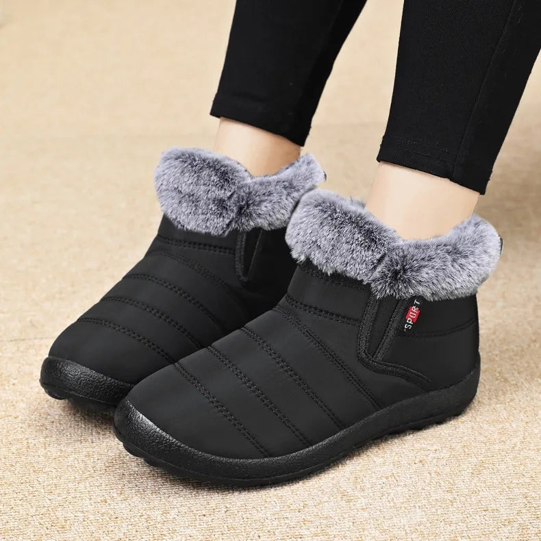 Women's Waterproof Warm Plush Lined Outdoor Snow Ankle Boots