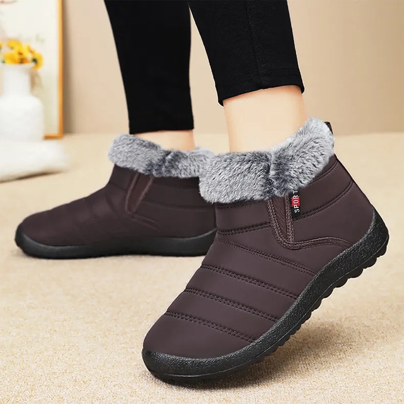 Women's Waterproof Warm Plush Lined Outdoor Snow Ankle Boots