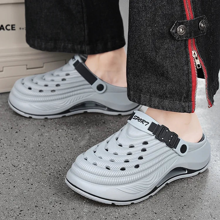 Cushioned Ventilated Strap Clogs with Thick Sole