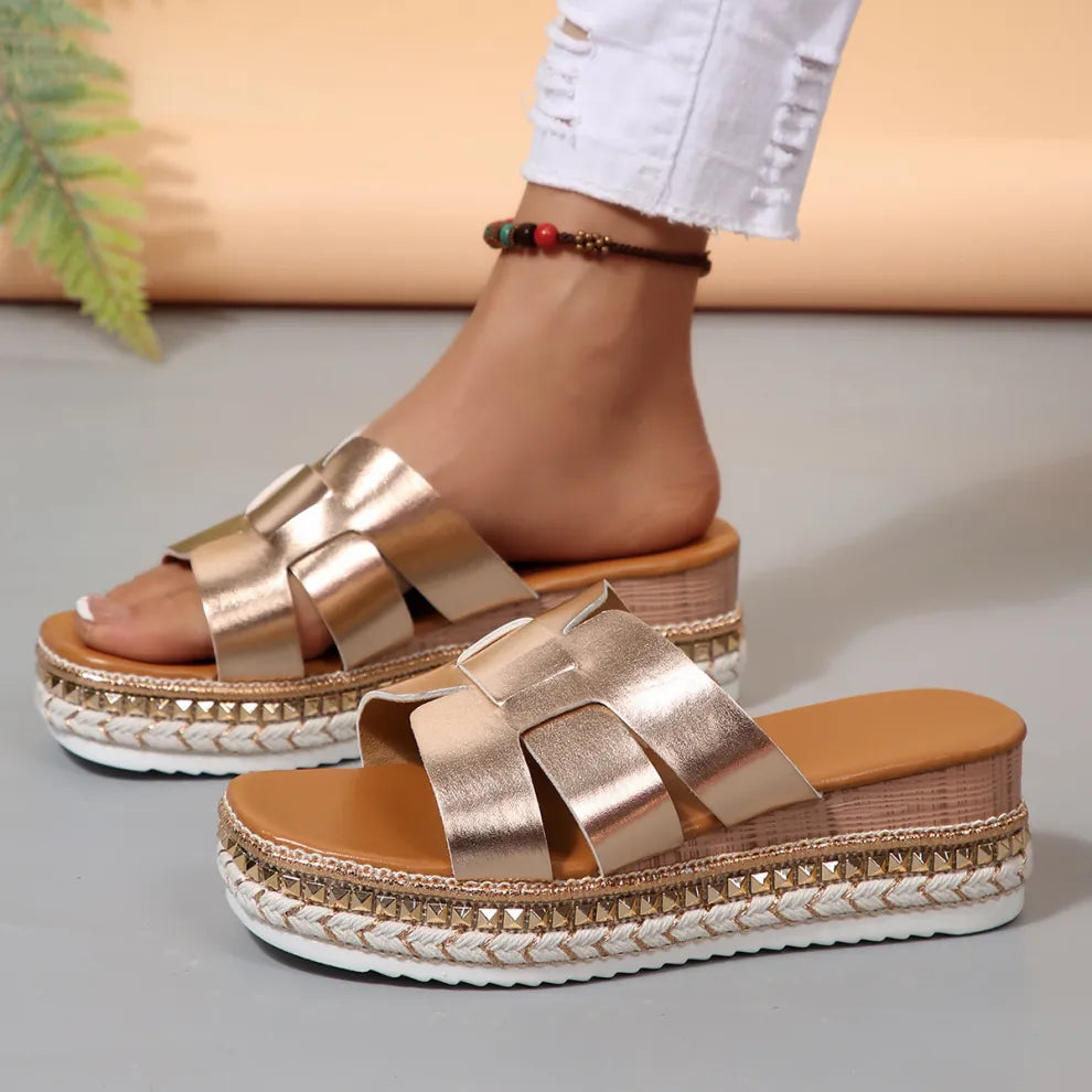 Women's new summer wedge slippers