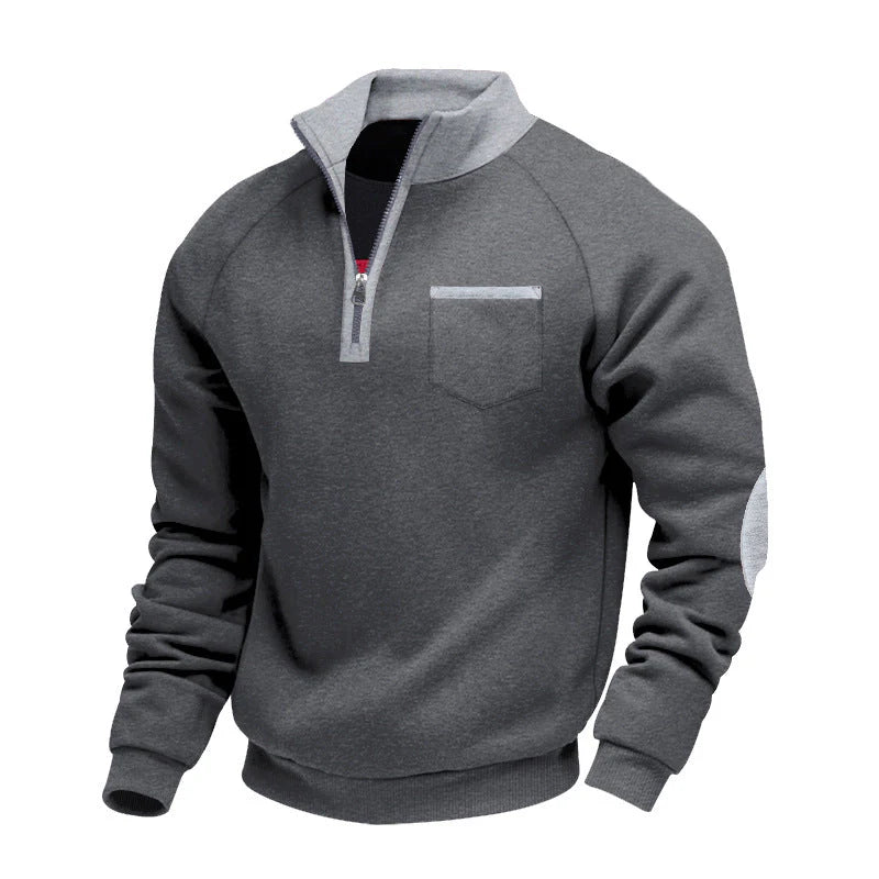 Men's Comfortable Half-Zip Stand-Collar Sweater