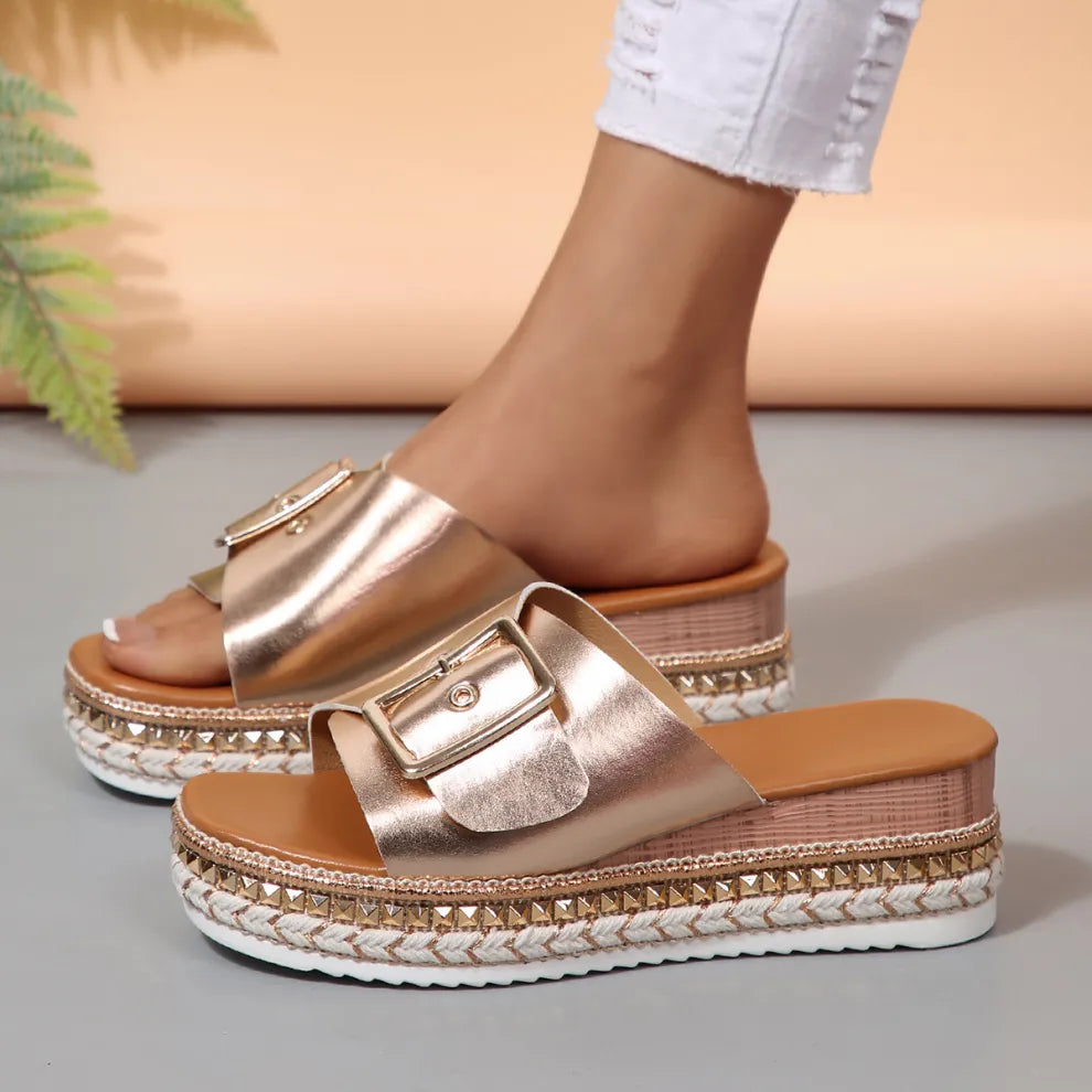 Women's new summer wedge slippers