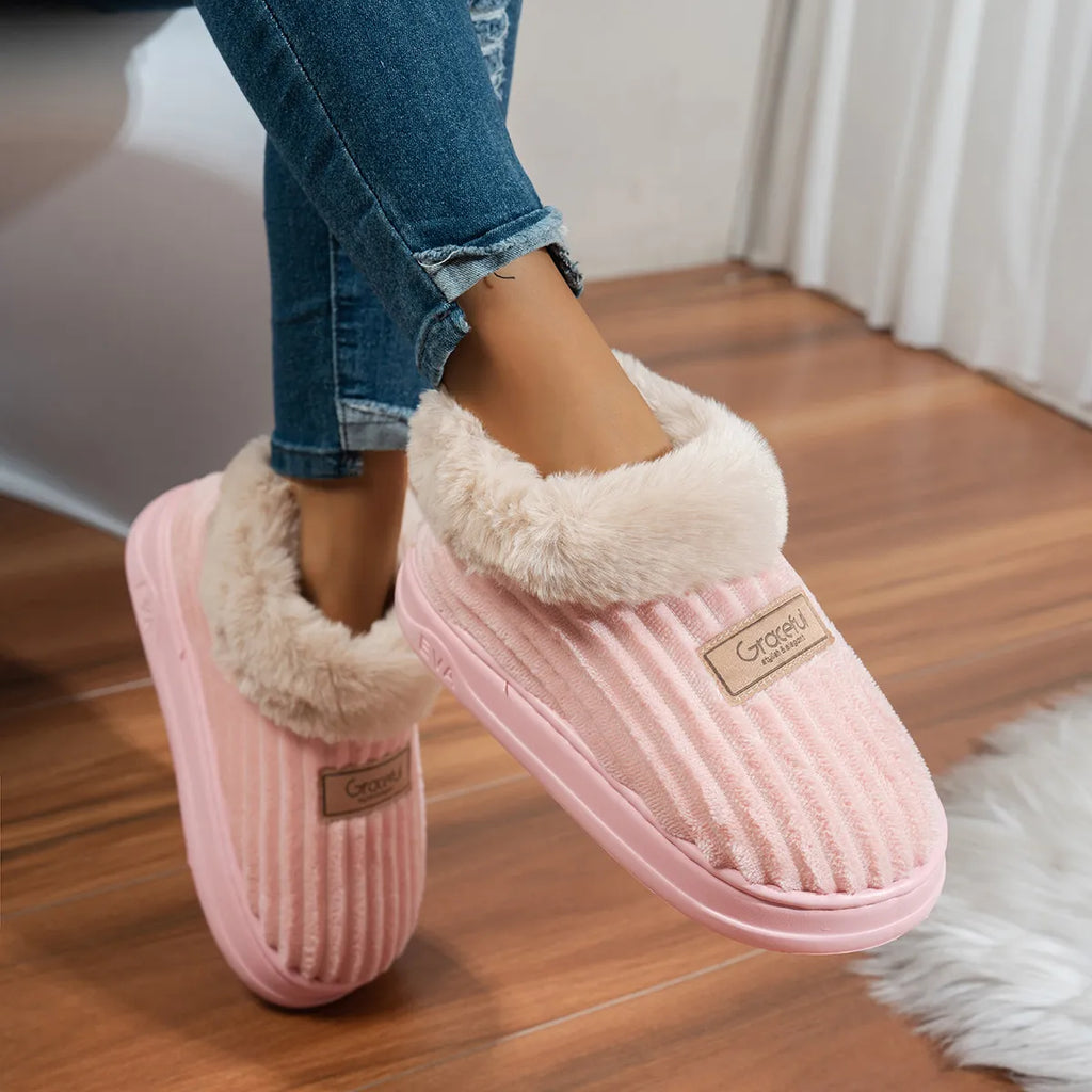 Winter Warm Soft-Cushion Non-Slip Indoor Slippers