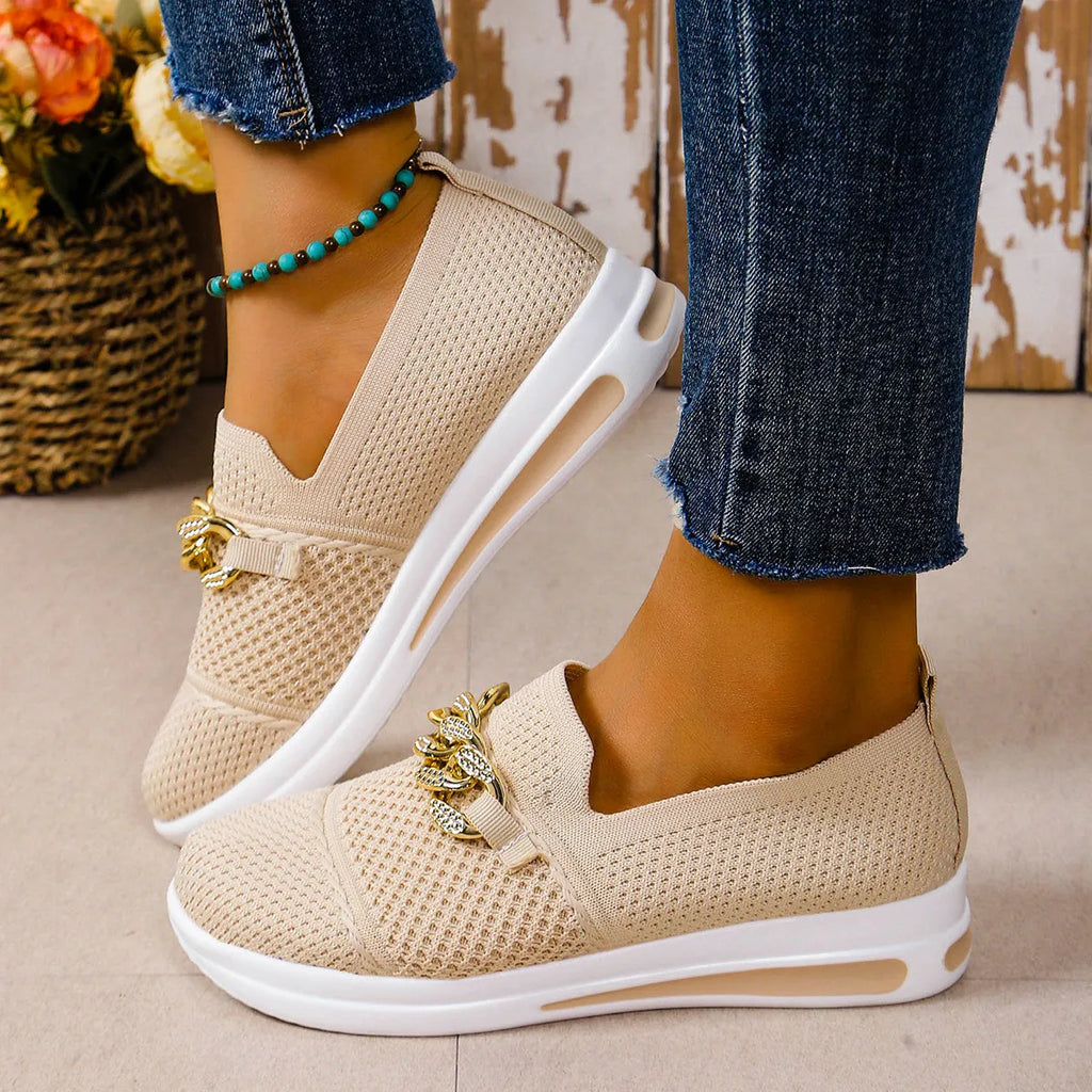 Women's Woven Breathable Casual Wedge Sneakers