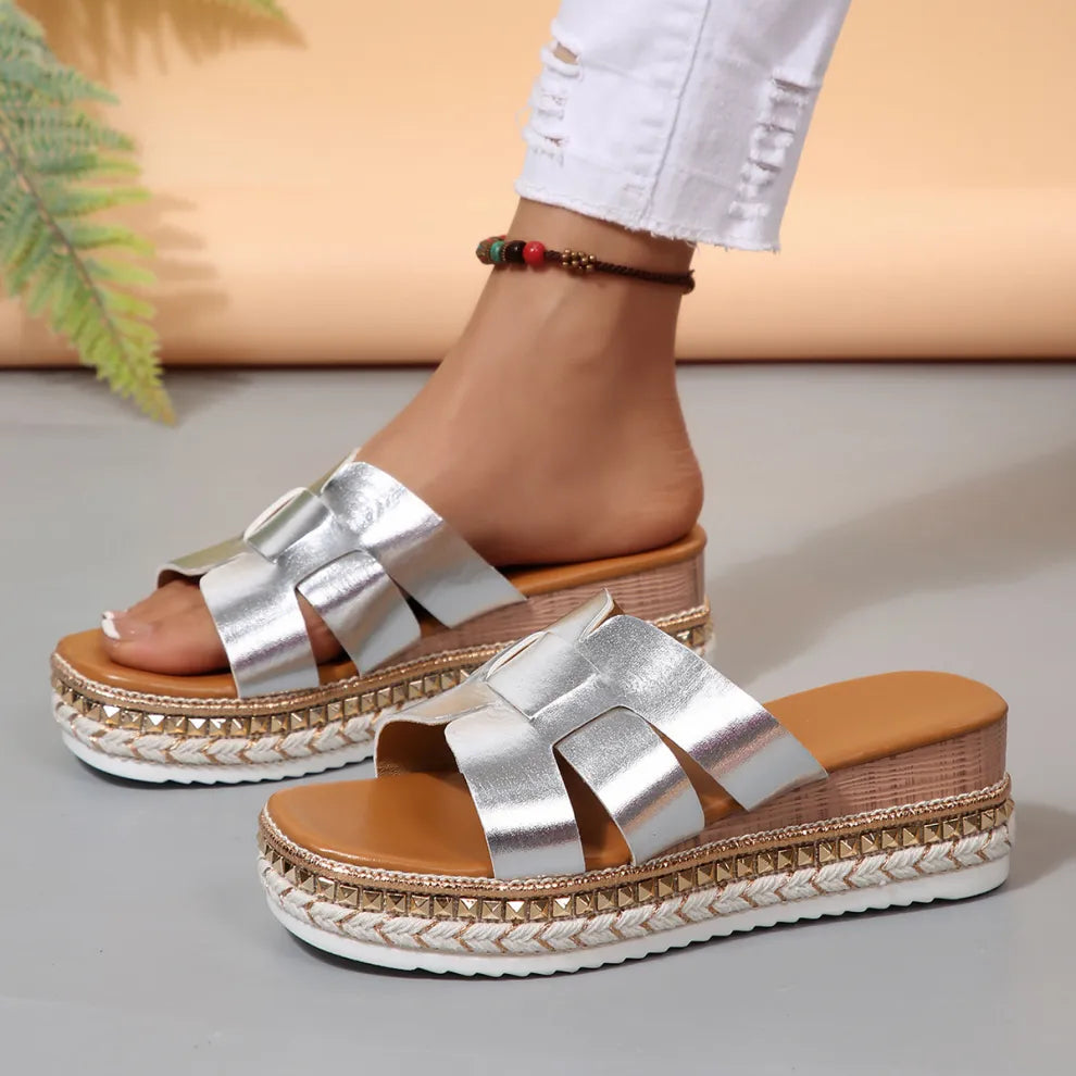 Women's new summer wedge slippers