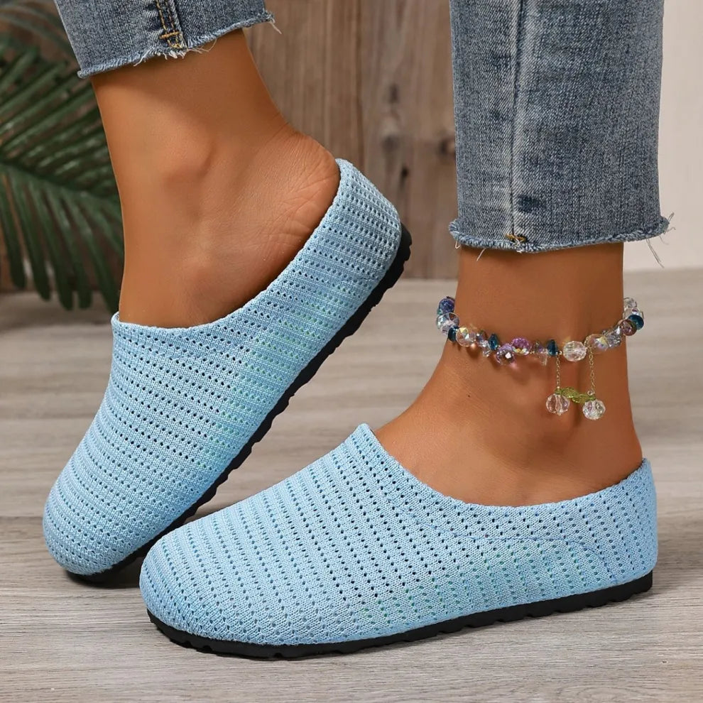 Women's mesh breathable low heel slippers