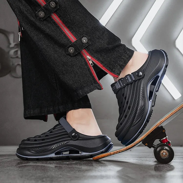 Cushioned Ventilated Strap Clogs with Thick Sole