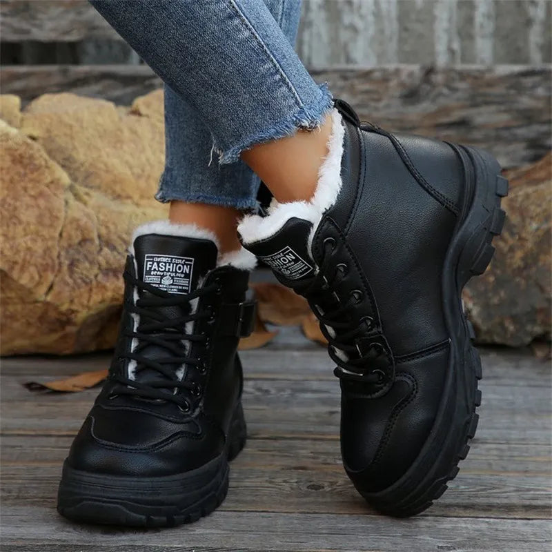 Women's Waterproof Warm Lace-Up Boots