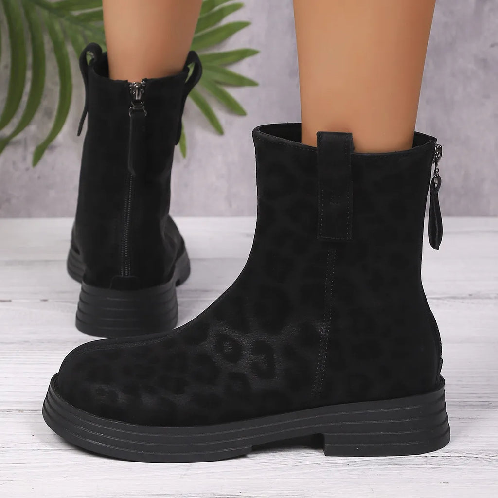 Women’s Back-Zip Chunky Heel Comfort Boots