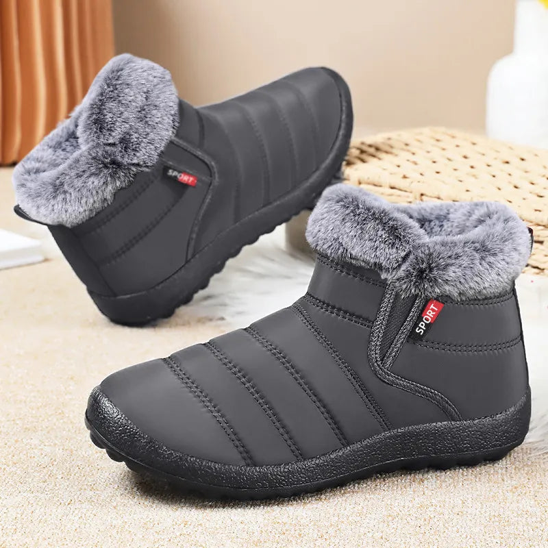 Women's Waterproof Warm Plush Lined Outdoor Snow Ankle Boots