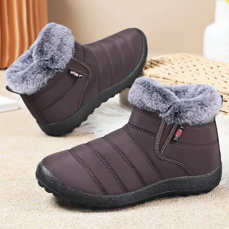 Women's Waterproof Warm Plush Lined Outdoor Snow Ankle Boots
