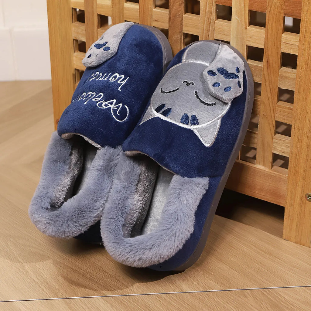 Women's lucky cat warm cotton slippers